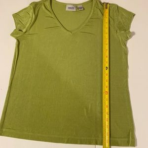 Chicos/small/olive green/short sleeve pull over blouse